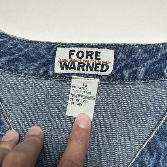 Fore Warned Vintage Y2K Denim Velvet Best Size 18 - Picture 3 of 5